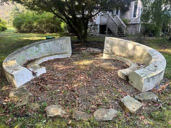 Fiberglass Fire Pit Seating - Two Semi-Circles With Low Profile