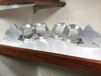 Three Pairs Vintage Machined Aluminium Bookends - Round - Hexagonal - Spade - VERY Cool - Substantial WOW !
