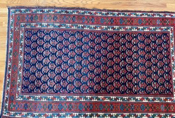Vintage Jewel Tone Tight Weave Wool Carpet 4' X 6'10'