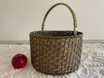 Vintage Brass Wired Basket.