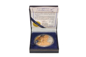 Platinum And Gold Plated Silver Eagle Coin With COA In Original Box