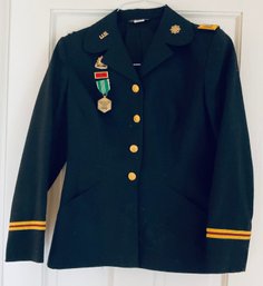 US ARMY Female Dress Blue Uniform JACKET With Medals