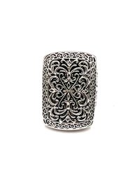 Large Silver Color Ornate Statement Ring, Size 7