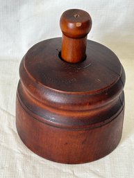 Antique Dated 1866 Carved Wood Butter Mold- Acorns And Foliage