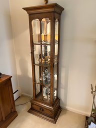 Vintage Wooden Curio Display Cabinet (contents Included)