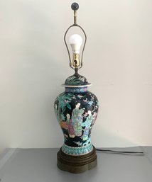 Chinese Temple Jar Mounted As A Lamp