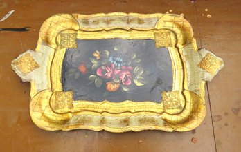 Florentine Gold Wood Decorative Tray