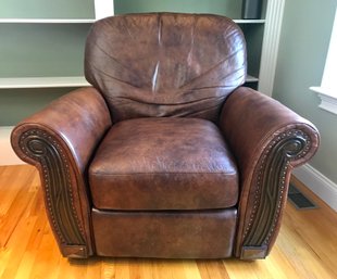 Phenomenal Leather Reclining Chair With Nailhead Trim Accents