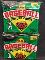 (2) 1989 Bowman Baseball Seaked Jumbo Backs - M