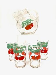 Vintage MCM Tilt Ball Pitcher Tomato Juice Set