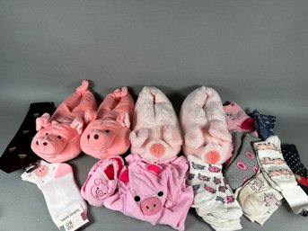 Pig Slippers And Socks