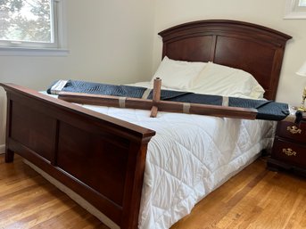 Mahogany Stained Bed And Nightstand