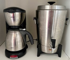 West Bend Party Sized Coffee Percolator & Braun Coffee Machine