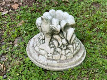 A Small Pedestal For A Gazing Ball, Cast-Cement