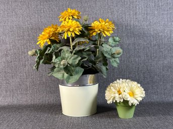 A Pretty Pair Of Faux Potted Florals