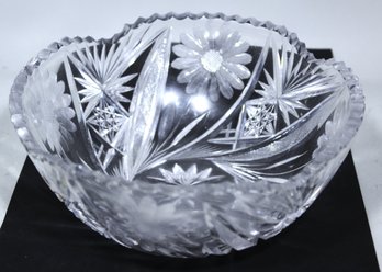 Fine Brilliant Period Cut Glass Bowl W Flowers