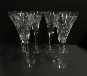 Six Waterford Champagne Flutes