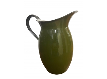 Vintage Green Enamel Pitcher