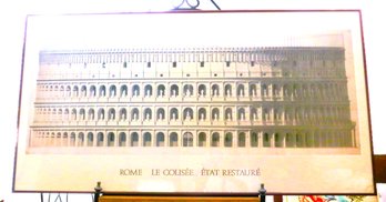 Rome Coliseum Architectural Framed Lithograph Print