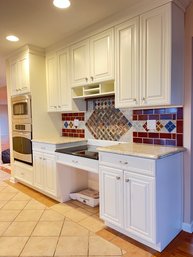 A Set Of Kitchen Cabinets - Oven Wall Desk Area With Upper & Lower Cabinets - Granite Counter