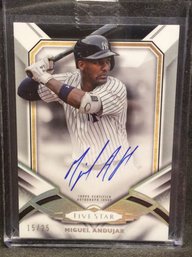 2019 Topps Five Star Miguel Andujar Autograph Card 15/25 - M