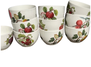 Portmeirion Pomona Chili Bowls With Fruit Orchard Pattern (set Of 10)