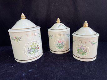 The Lenox Spice Garden Labeled Kitchen Jar Set Of Three