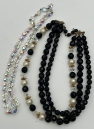 Vintage Estate Necklaces- Multi-strand And Austrian Crystal