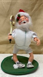 A Vintage Annalee Santa Playing Tennis 1992- Made In New Hampshire