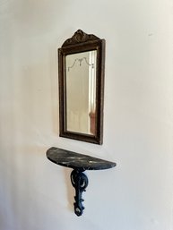 Small Entryway Wooden Mirror And Mantle
