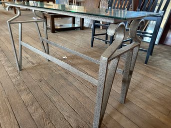 Nice Glass And Metal Sofa Table With Unique Legs