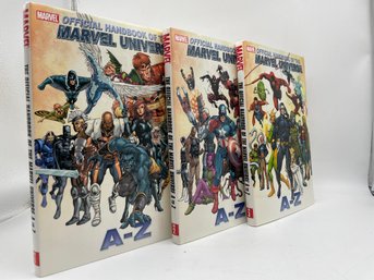 Marvel Official Handbook Of The Marvel Unaverse A#Z Volumes 1-3. Hard Cover Books (7)