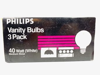 New Old Stock Phillips Vanity Bulb 40 Watt White 3 Pack