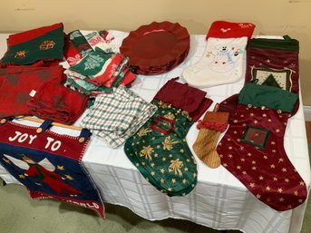 Huge Lot Of Christmas Fabric Items