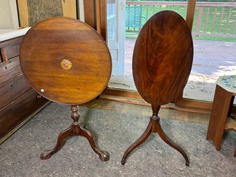 TWO 19TH CENTURY MAHOGANY TILT TOP TABLES