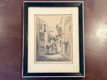 A Vintage Middle Eastern Travel Etching