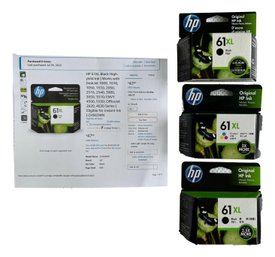 Set Of 3 HP 61 XL Ink Cartridges - Black And Tri-Color