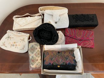Collection Of Nine Vintage Beaded Handbags And Purses.(F)