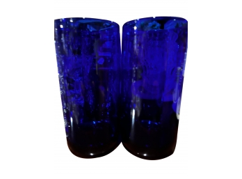 Swt Of 4 Large Pier 1 Cobalt Blue Drinking Glasses