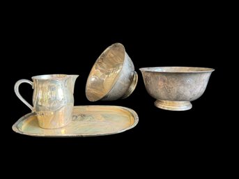 Four Pieces Of Paul Revere Silverplate Serving Pieces