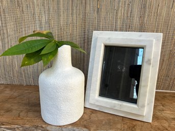 Marble Frame And Organic Form Vase