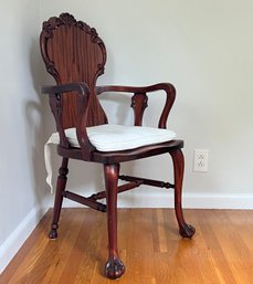 Beautifully Carved Mahogany Armchair