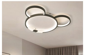 Aiwen 3-Light 24.4-in Black Flush Mount Light ENERGY STAR