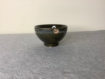 Small Brown Glazed Pottery Bowl