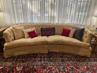 Custom Swaim Originals Vintage Curved Eight Foot Sofa