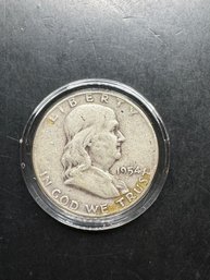 1954-D Benjamin Franklin Silver Half Dollar