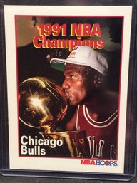 1991 NBA Hoops Michael Jordan NBA Champions Card - M