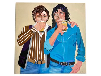 A Vintage Acrylic On Canvas, 'The Boys,' Joan Luby (American, 1934-2015)