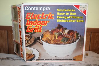 Vintage Contempra Electric Indoor Grill In Original Box