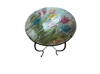 Small Glass Top End Table